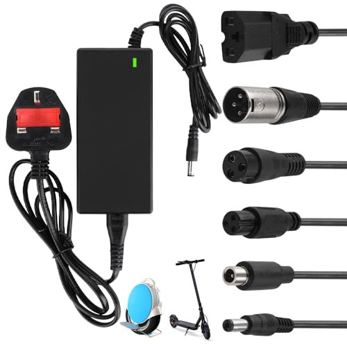 Electric Scooter Charger,42V 2A Li-ion Battery Charger, 36V Hoverboard Charger, Mobility Scooter Charger,Electric Bike Charger with 6 Connections for Xiaomi Ninebot E-Scooter