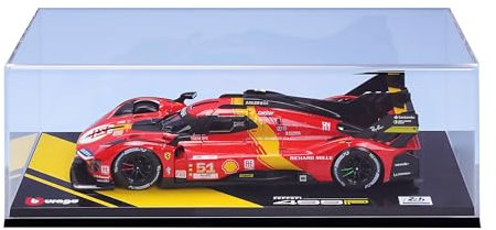 Bburago - 1:18 Ferrari Deluxe - 499P LMH 2023#51 - Rot - Neuheit 2024: Metallnachbildung - Detailgetreuer Innenraum, Türen und Haube zum Öffnen im Maßstab 1:18. Polposition der 24-Stunden-Position von