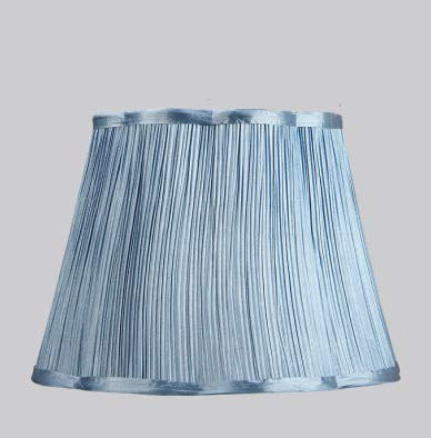 CWCQGH Stehlampenschirm, Lampenschirme aus Seide mit geflochtenem Rand, Blau