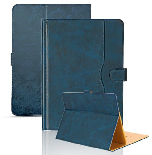 Ytaland Universal Hülle für Blackview Tablet 10 Zoll/Tab70 WiFi/Tab80/Tab30, PU Leder Hülle für 10-10,5 Tablet, Kompatibel mit Teclast M50/T40HD Tablet (Navy blau)