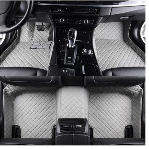 Automatte Fußmatte Maßgeschneiderte Luxus-Leder-Auto-Bodenmatte Für X5 E53 2004–2008 Automatte Komplettes Set Wasserdichtes Zubehör Gummifußmatten(Grey)