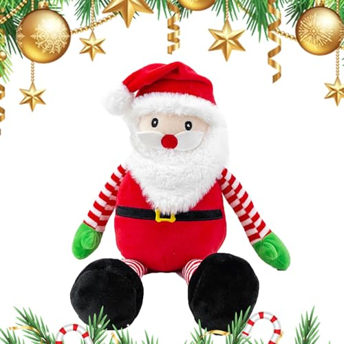 Weihnachtsplüschtier 40CM Cuddlekins Rentier süßes Weihnachtsrentier-Plüschtier niedliches Plüschtier zum Kuscheln und Spielen für Kinderzimmerdekoration, Weihnachtsfeier-Geschenke (Weihnachtsmann)