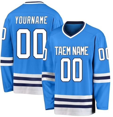 Générique Personalisiertes Hockey-Trikot, Damen, Herren, Kinder, Langarm, Hockey-Trikot, Einheitsgröße, Blau