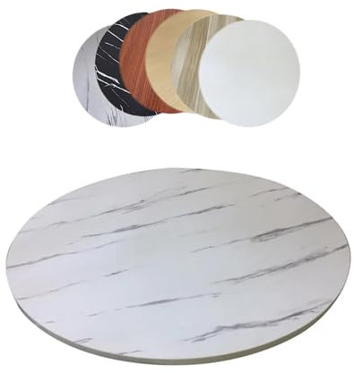 Large Wooden Lazy Susan Turntable for Dining Table 40 Inch Round Serving Tray Easy Food Sharing White Color Ideal for Big Tables