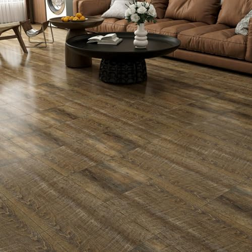 Yenhome 30x30cm Pavimento in PVC Effetto Legno Marrone 35 Pezzi Adesivi Per Pavimenti Autoadesivi Marrone Piastrelle Per Pavimenti in Legno Camera da Letto Cucina Resistente All'Usura