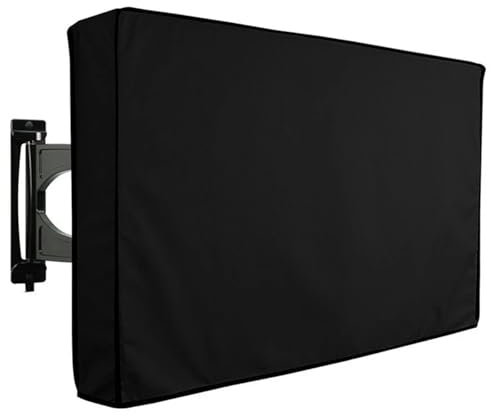 RVIFY TV cubierta Outdoor TV Screen Dust Cover, Black LCD Television Set, Water Proof Resistant Protect Bag TV Covers Outdoor(BLACK,22-24inch)