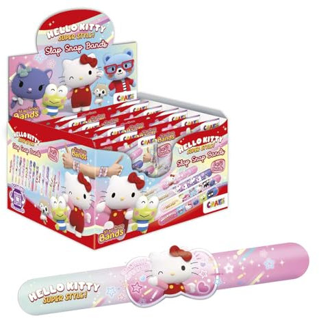 Slap Snap Bands Armbänder Hello Kitty XXL Pack - 24x Schnapparmbänder Kinder mit HELLO KITTY Motiv, Klatscharmband Kinder