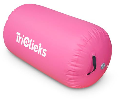 Aufblasbare Air Rolle Track, 80/100/ 120cm Air Roll Turnen Gymnastik Tumbling Matte, Air Barrel Air Tumbling Track für zuhause, Outdoor, Fitness, Training(Pink,100x60cm)