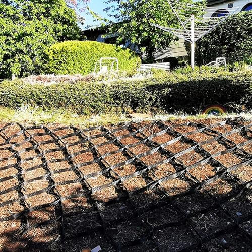 RENLXFI Stabilisateur de Gravier Grille De Sol De Jardin, Grille De Pente Géogrille, Pavés en Plastique Perméables, Anti Érosion, pour Jardin, Cour, Pelouse, Flexible Et Pliable(5mx8m/16.4ftx26.2ft)