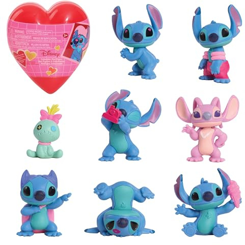 Disney Stitch Valentine's Collectible Mini Figure, Mystery 6cm Figur und Bonus Aufkleber, Spielzeug für Sammler, Fans, Mädchen, Jungen, Kinder ab 3 Jahren von Just Play
