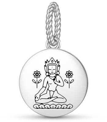 Buddhistische Götter Sita Tara, Totem-Symbol, baumelnder Charm-Anhänger aus 925er Sterlingsilber, spirituelles Siegel-Emblem, kompatibel mit Pandora-Armbändern