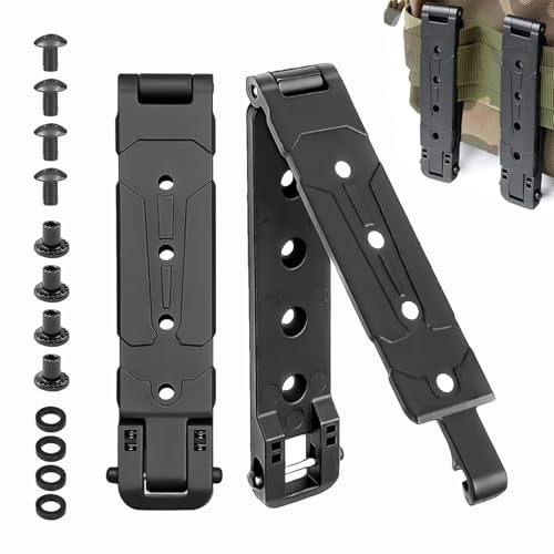 Junhonze 2 StüCk Molle Befestigungsclip - Molle ZubehöR Messerscheide Clip | Hochfester Nylon AusrüStungs Clip, 12x2,5 cm, Geeignet FüR Westen, RucksäCke, Taktische AusrüStung