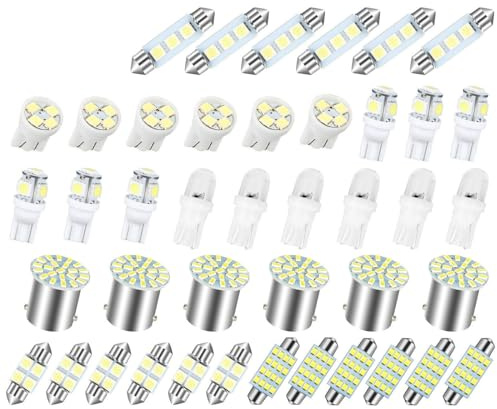 Spacnana Auto-LED-Lampen-Set, Energieeffiziente Beleuchtung für den Auto-Innenraum, 20-teiliges Set mit Karte und Lichtkuppeln für Fahrzeuge (42PCS)