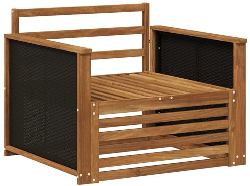 vidaXL Outdoor Mittelsofa Natur, Gartenmöbel, modernes Outdoor-Sofa, modulare Lounge, Elegante Terrassen-Sitze