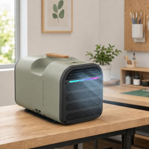 Climatizzatore portatile camper auto tenda 1500W 5200BTU senza tubo Green-220V