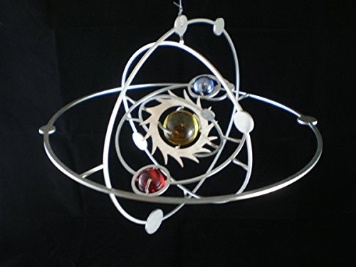 Manufaktur Lichtbogen Edelstahl Windspiel Planetensystem - 19 cm Durchmesser