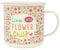 Hippy Mug 'Live Wild Flower Child' Floral Fiesta Fun Enamel Mug