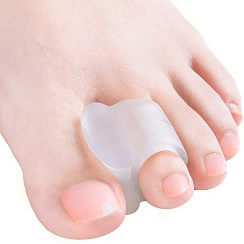 Welnove Zehentrenner aus Gel, zur Korrektur von Ballenzehen, Ballenzeh-Korrektur und Spreizer für Ballenzehen, überlappende Zehen und Drift-Schmerzlinderung, transparent, 10 Stück