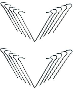 AB Tools 20pc Heavy Duty Galvanised Steel Metal Tent Pegs Camping Tent Awning Holders