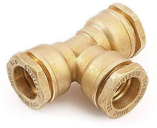 PE-T-Stück Messing 40 mm