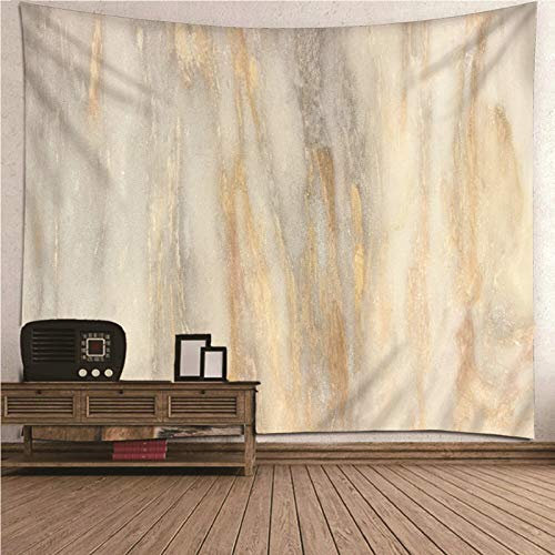 Kihomedy Wandteppich Hell,Marmor Gelb Wandteppich Hippie Heimdekoration 150X130Cm