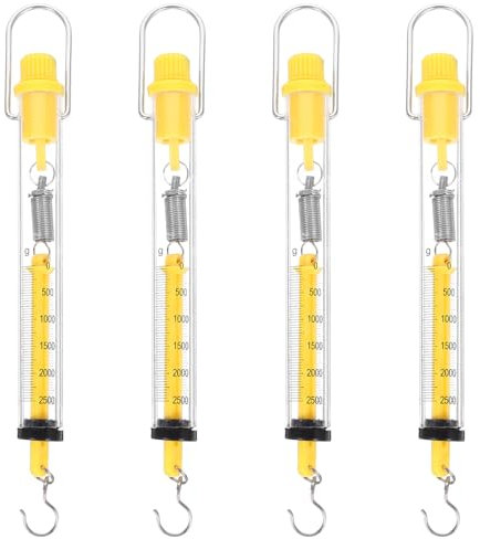 iplusmile 4 Stück Federwaage Rohr Kunststoff Kunststoff Rohrwaage Mathe Wirtschaft Federwaage Set Labors Newton Kraftmesser Federwaage für Schullabor Newton Kraft Haken Waage 2. 5 Kg