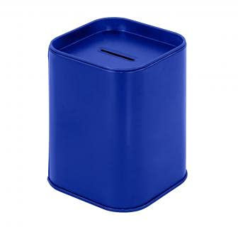Spardose für Kinder in lebendigen Farben. Originelle Spardose aus Dose mit Deckel, günstige Spardose, die auch als Stiftdose verwendet werden kann. (Blau)