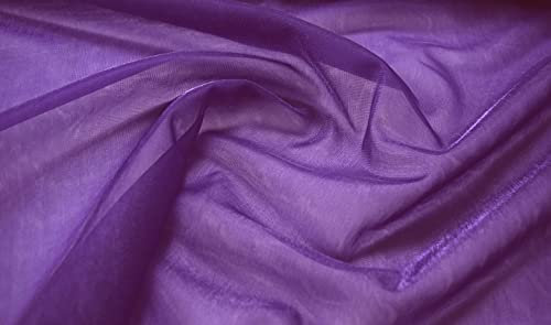 Fabrics-City flieder stretch fein netz Mesh glitzer Stoff Netzstoff Meterware ab 50cm Tüllstoff Dekonetz Gitter zum Nähen Basteln DIY Bekleidung Dekoration für Kostüme und Accessoires, 5282
