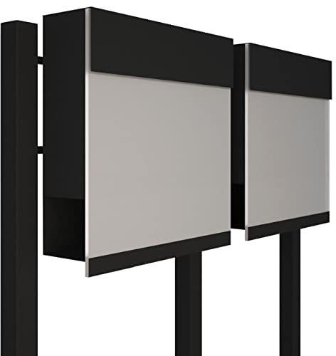 Briefkastenanlage mit Zeitungsfach, Design Briefkasten Manhattan for Two Schwarz/Acryl White
