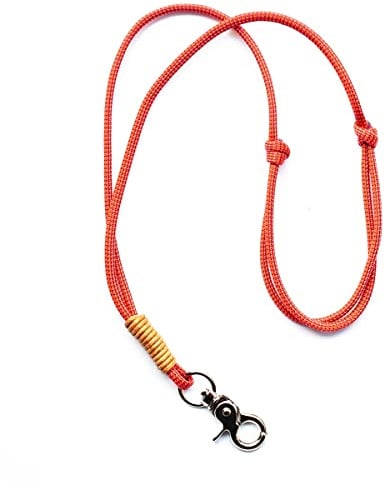 KENSONS for dogs PFEIFENBAND | Rot-Orange-Lila | verstellbar | Umhängeband mit kleinem Karabiner für Hundepfeife oder Schlüssel | Schlüsselband | Keychain | handgefertigt