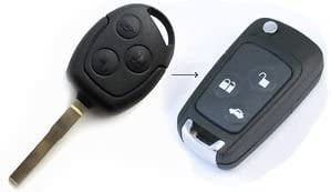 Kit de Montaje de FordMS08, Recambio de la Carcasa de la Llave con 3 Botones con Pieza Bruta Tipo HU101, sin transpondedor o electrónica. para Ford