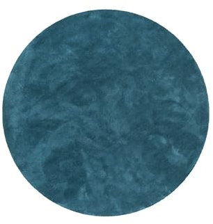 Wecon Home Kuschelig weicher Esprit Hochflor Teppich, bestens geeignet fürs Wohnzimmer, Schlafzimmer und Kinderzimmer RELAXX (200 cm, rund, türkis Petrol)