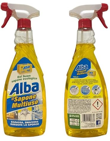 21S® SAPONE ALBA SPRAY SGRASSATORE MULTIUSO ECOLOGICO 750ml PRETRATTANTE SU TESSUTI CON AZIONE SCIOGLIGRASSO