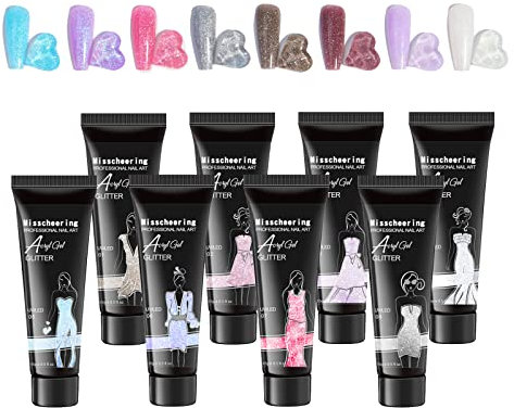 MKNZOME 8 Farben Poly Nail Gel, Acrylgel für Nägel Acrylgel Set Gel Farben für Nägel Gel für Nägel, Poly Nagelgel Set für Starter Nail Art Nägel Selber Machen