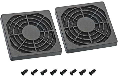 PATIKIL 60mm Cooling Fan Filter with Screw, 2 Pack ABS Ventilator Grill Protector Guard for Fan Protective Cover DIY, Black