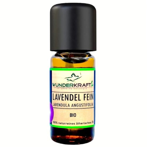 BIO Lavendelöl - 100% naturreines ätherisches bio Öl von WUNDERKRAFT.BIO, Aromatherapie & Diffuser geeignet, für Haut-Haar-Gesicht, Aromaöl, Duftöl