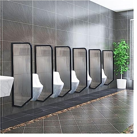 LVLDAWA Urinal Screen Toilettenabtrennung, Badezimmer Wasserdicht Sichtschutz Glas Baffle, Wandmontierte Dekorative Trennwände Für Hotel-Toiletten, Platzsparend (Farbe : Schwarz, Größe : 1.2X0.4M-8P