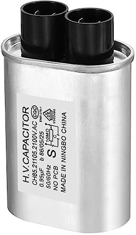 PATIKIL Microwave Capacitor, 0.95uF AC 2100V High Voltage Capacitor 7mm Pin Distance for Universal Microwave Oven, Silver Tone