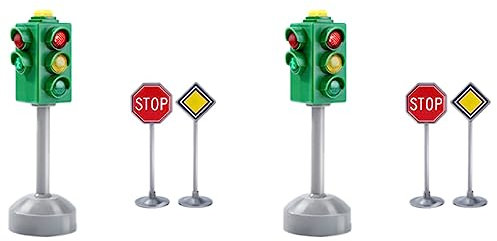 NIEI 2X Mini de Feux de Signalisation de Panneaux de Signalisation avec Son LED Modèle de Feux de Signalisation de Sécurité pour Enfants de Feux de Signalisation