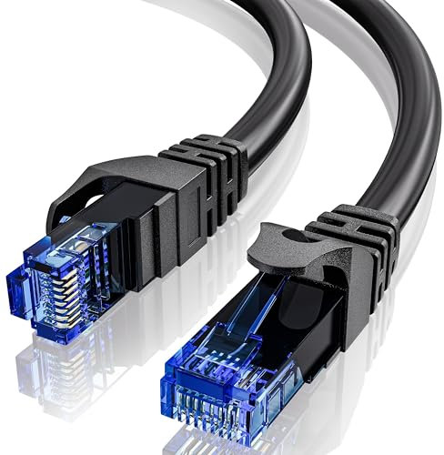 Cable Ethernet 3 Metros, Cat 6 Alta Velocidad Cable de Red 3 Metros Interior Cable RJ45, UTP 23AWG Cable LAN 1000Mbps 250MHz, Negro Cable Internet Gigabit Patch Cable Wifi para Router Switch Módem PC