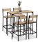 IDMarket – Conjunto de mesa alta de bar Detroit 100 cm y 4 sillas de bar diseño industrial