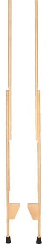 goki 63872 - Stelzen aus Holz für Kinder – verstellbare Tritthöhe, belastbar bis 70kg, rutschfest, Max. Höhe 177cm – Fördert Balance, Koordination, Gleichgewicht, Made IN Germany, 2er Set, ab 5 Jahre