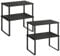 SONGMICS Kitchen Cupboard Organisers, Set of 4 Counter Storage Shelves, Stackable, Expandable Spice Racks, Metal and Engineered Wood, Ink Black and Ebony Black KCS027B01