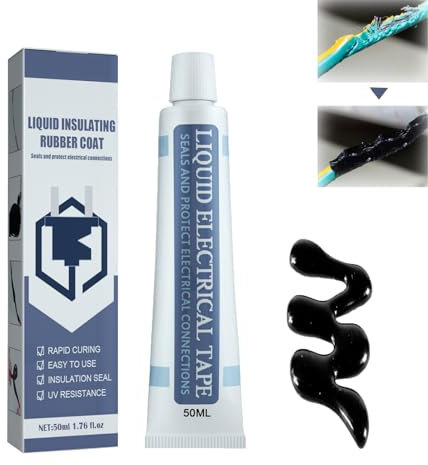 Flüssiges Isolierbanad,Hochtemperaturbeständiger Flammhemmender Kleber,Schwarz Flüssiges Elektrisches Klebeband,Wasserdichter Isolierkleber,Flüssiges Isolierband Elektro (black)