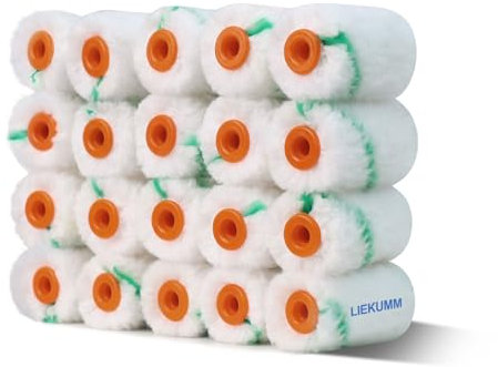 LIEKUMM Lot de 20 rouleaux de peinture - 6 cm - Petit rouleau de peinture - Pour bois, chambre, mur, plafond, cabinet - Vert