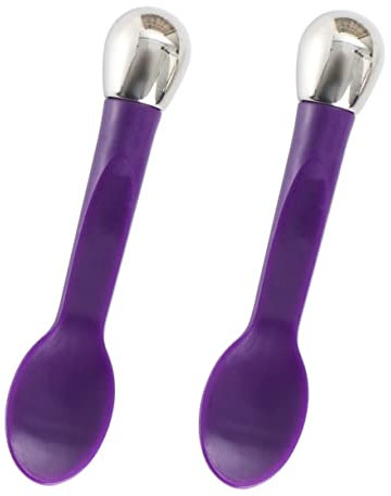 FRCOLOR 2pezzi Stick Massaggiante Per Occhi Barretto Per Crema Occhi e Spoon Per Maschera Design Doppio Estremità Materiale Resistente e Portatile Strumento Per Assorbimento e
