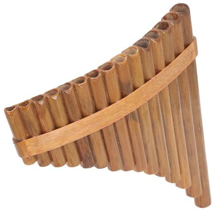 Panpipe Pan Flute, 15 Pipes G Key Pan Flute Woodwind Bamboo Panpipe for Music Practice (Left Hand