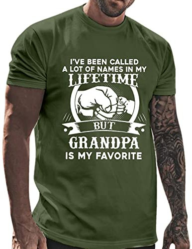 Rifuli for Dad Tshirt from Son Daughter Personalized Saying I've Been Called A LOT of Names in My Life TIME BUT Grandpa is My Favorite (AG, XXL)