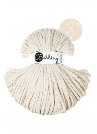 Flechtkordel Jumbo Soft - 8mm - Baumwollkordel Baumwollgarn Garn Kordel Makramee Schnur Kordelband Natur Baumwolle 100m - Golden Natural