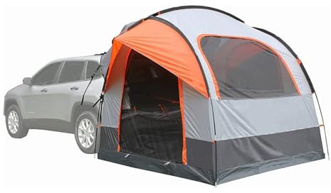 Car Rear Tent, 4-6 Person SUV Car Tailgate Tent Outdoor Camping with Screen, Universal Portable Vehicle Car Mini-Van Awning Extension Tent, Protection Sun Waterproof, for Traveling